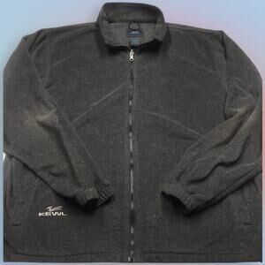 KEWL Mens 2XL Charcoal Gray Full Zip Fleece Jacket